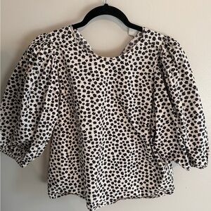 H&M Black and White Floral Blouse
